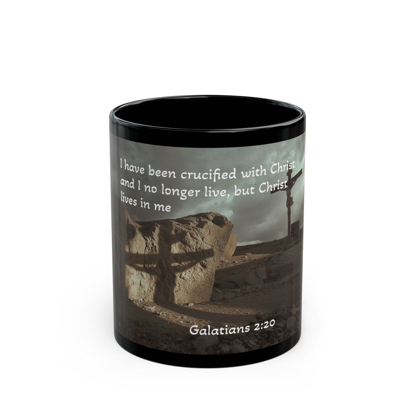 Christ lives in me black coffee mug - Looking for Grace